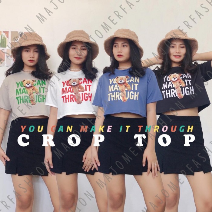 MAJOMER ® | YOU CAN MAKE IT THROUGH OVERSIZED CROP TOP - KAOS OVERSIZED WANITA